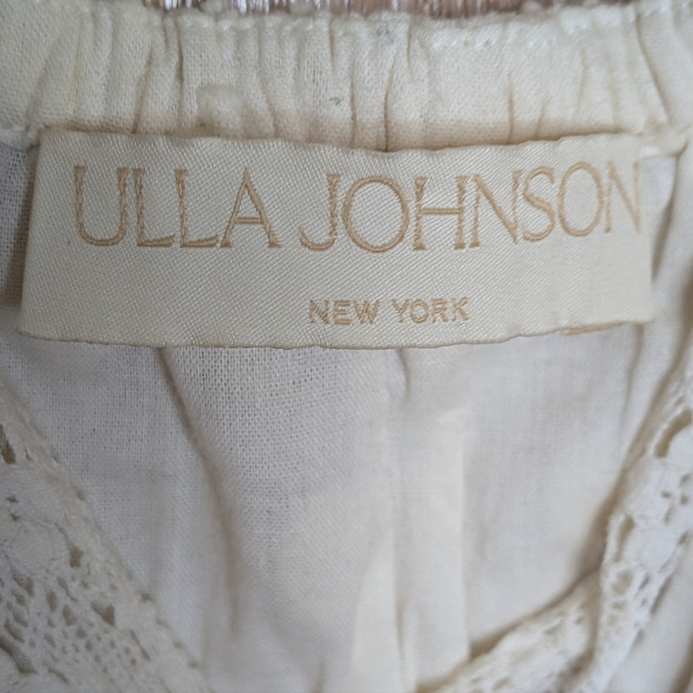 Ulla Johnson Freya Circle Jacquard Tiered Cotton Ivory Cream Dress ... Size 4 - Picture 9 of 11